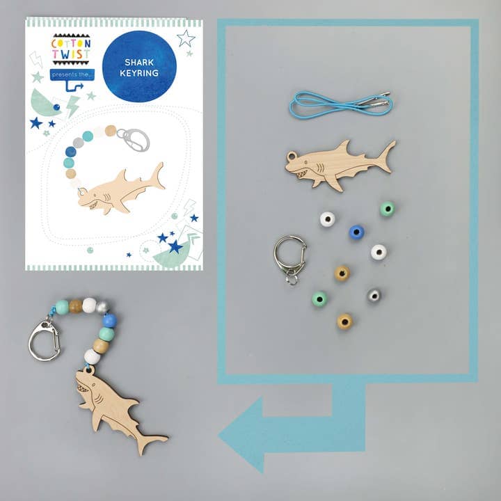 Make Your Own Shark Keyring Sibling Gifts Cotton Twist