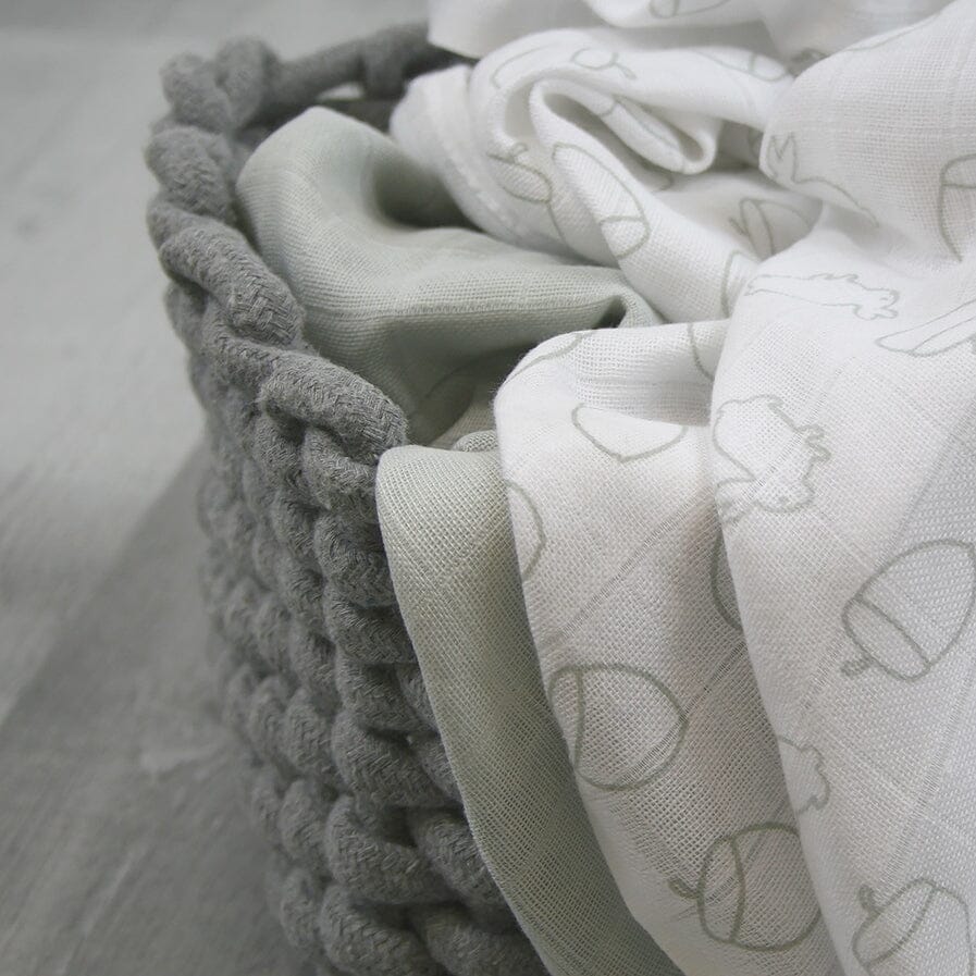 Grey Acorn Cotton Muslin - 70cm x 70cm (One Muslin) Muslin Muslinz