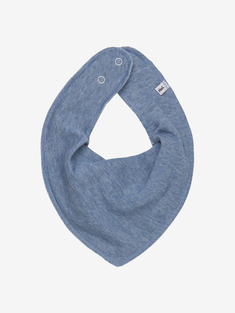 Organic Cotton Scarf Bib - Blue Melange Dribble Bib Pippi
