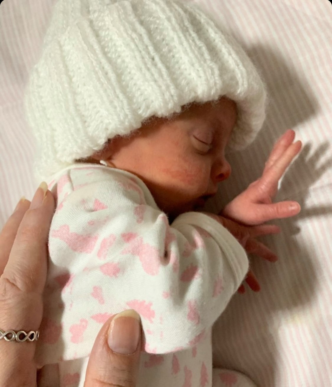 Sleepsuit for Premature Baby Girl, Bunny Meadow, 100% Organic Cotton Sleepsuit / Babygrow Tiny & Small