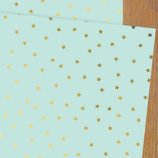 Gift Wrap Cards & Gift Wrap Little Mouse Baby Clothing & Gifts Gold stars on mint
