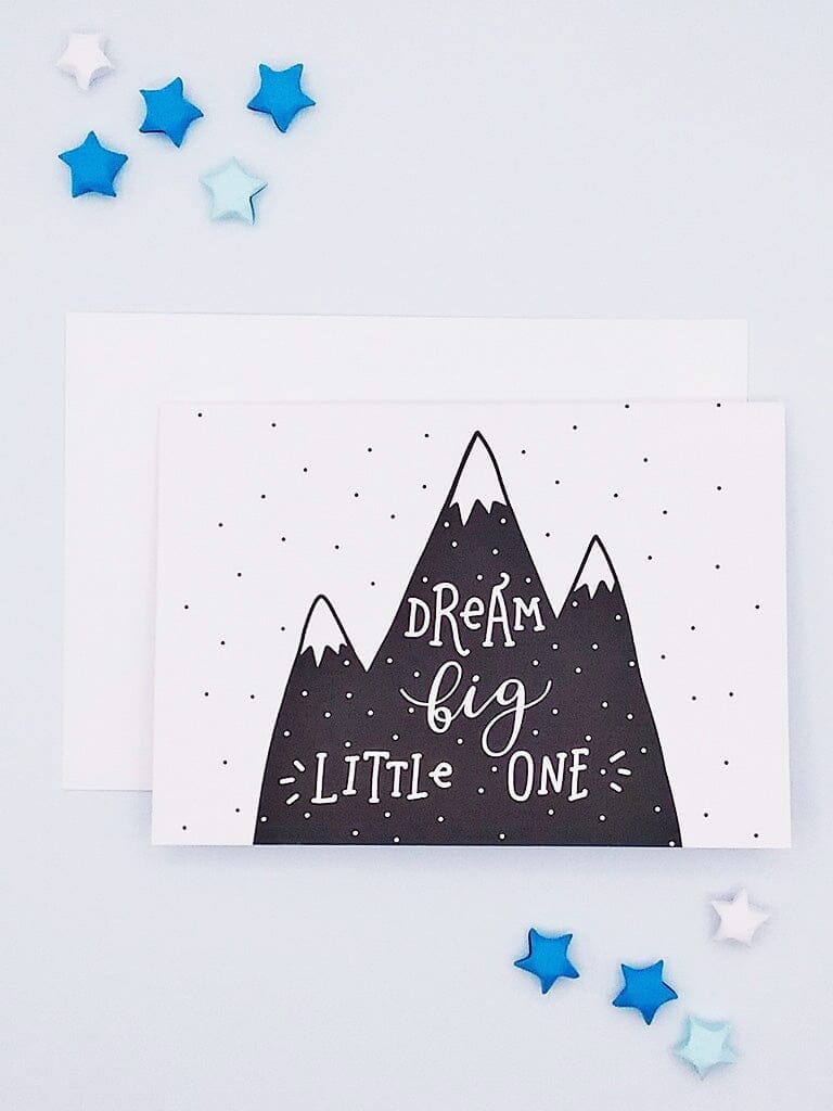 Cards & Message Cards & Gift Wrap Little Mouse Baby Clothing & Gifts Dream Big Little One - Mountains