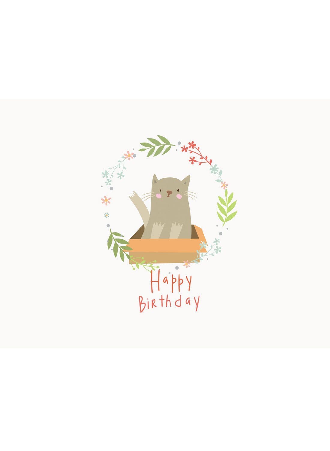 Cards & Message Cards & Gift Wrap Little Mouse Baby Clothing & Gifts Happy Birthday - Cat
