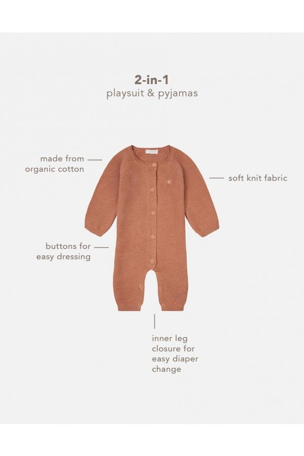 Organic Cotton Play Suit Monrovia - Café Au Lait Cardigan / Jacket Noppies