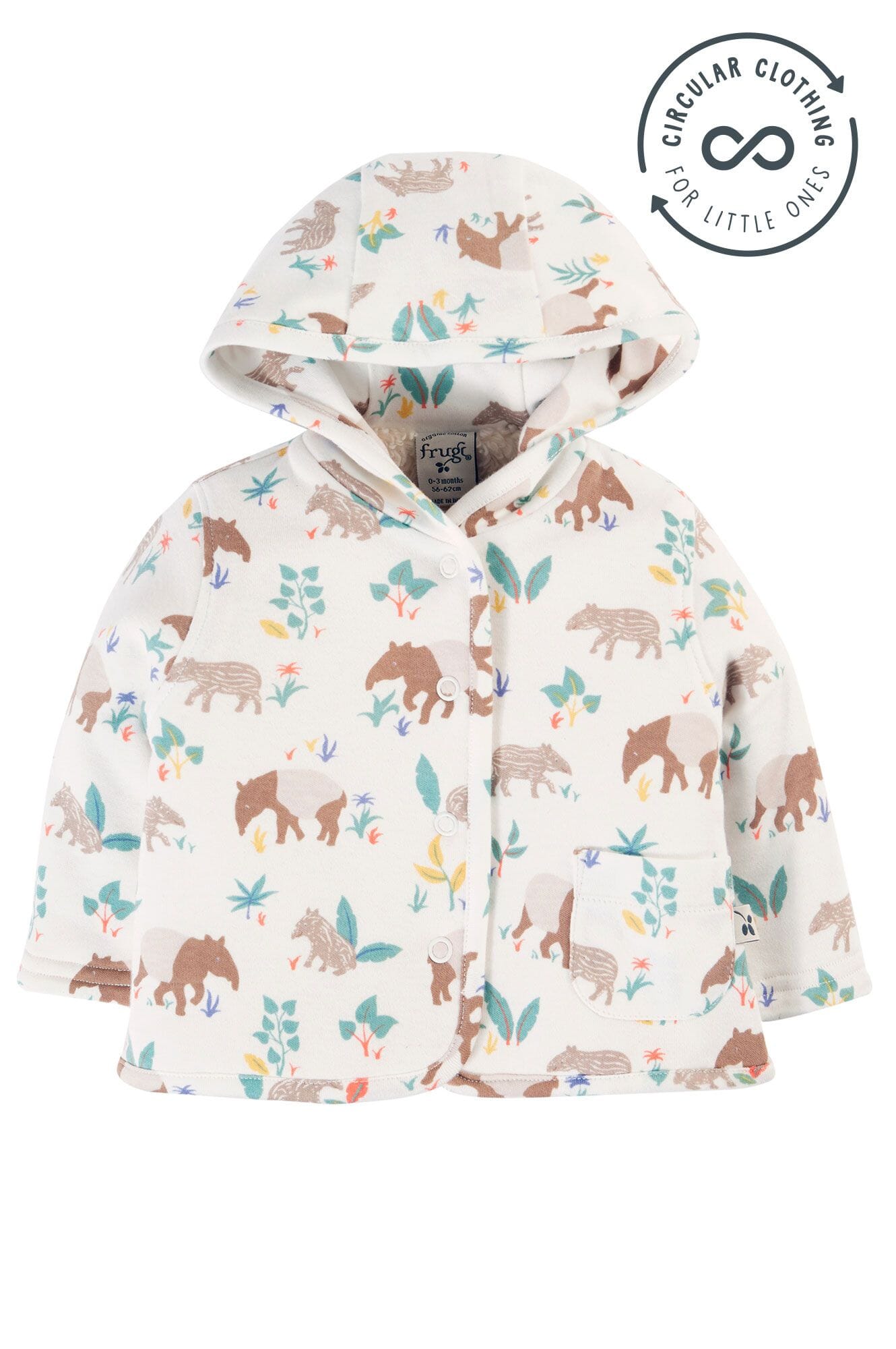 Frugi Organic Cotton Happy Hooded Snuggle Jacket Cardigan / Jacket Frugi
