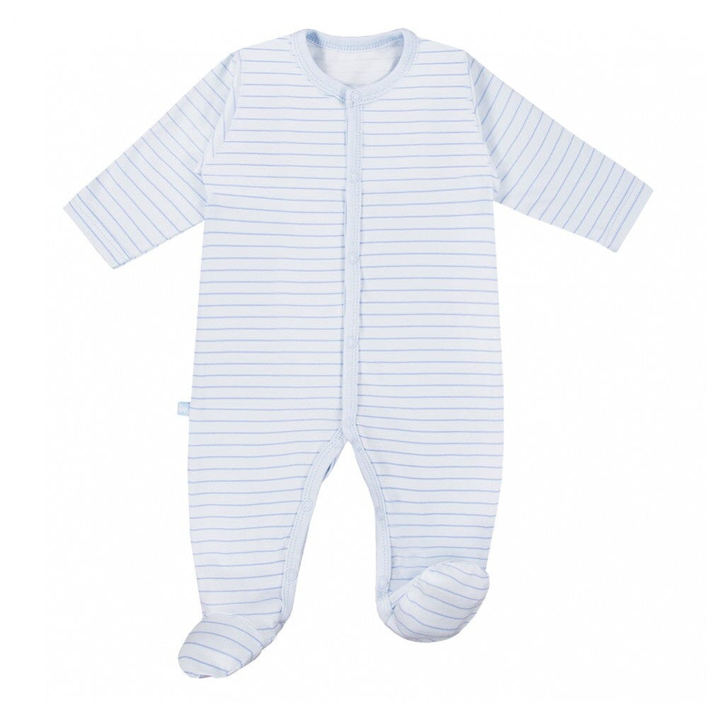 3 Pack Early Baby Footed Sleepsuits, Trains - Blue Sleepsuit / Babygrow EEVI
