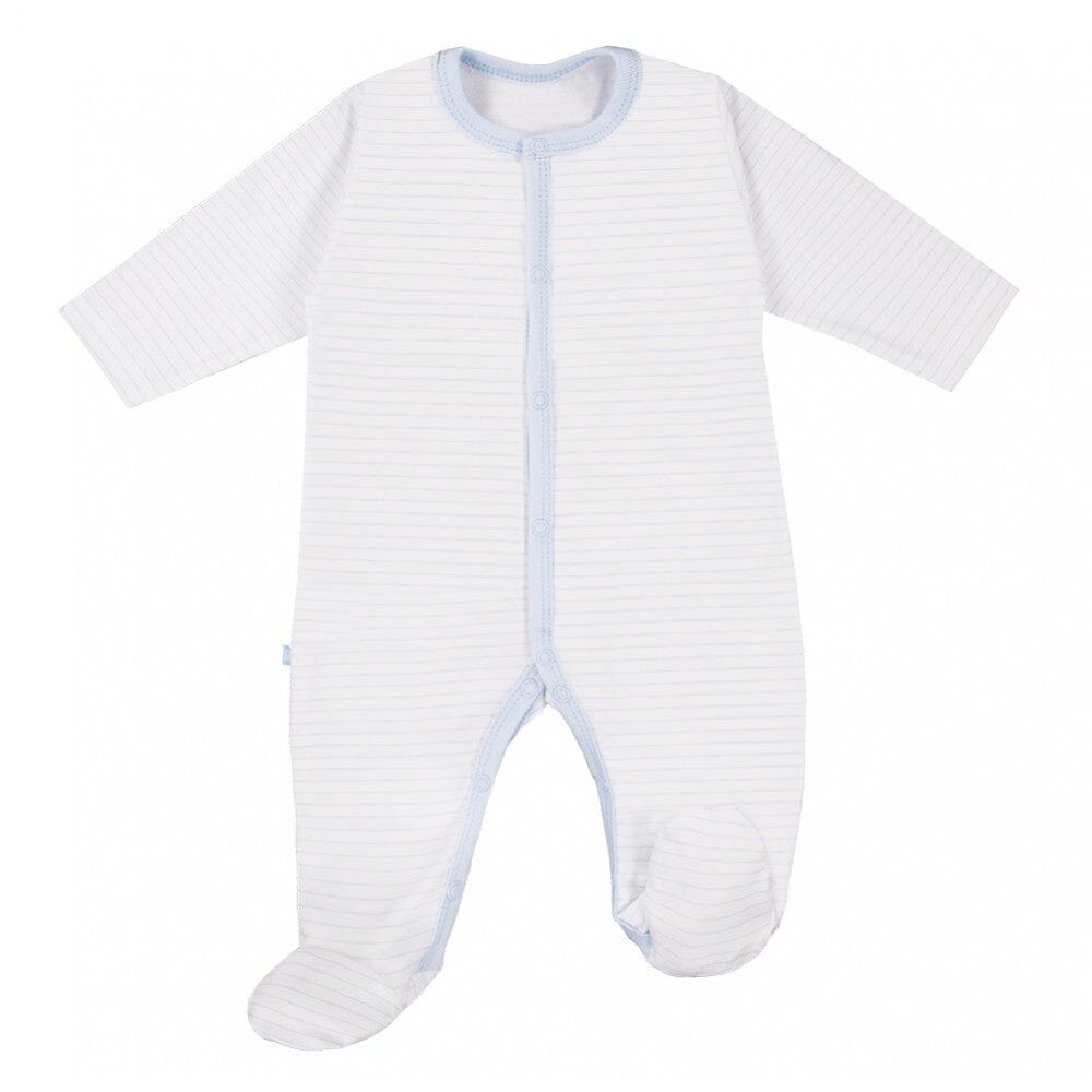 3 Pack Early Baby Footed Sleepsuits, Trains - Blue Sleepsuit / Babygrow EEVI