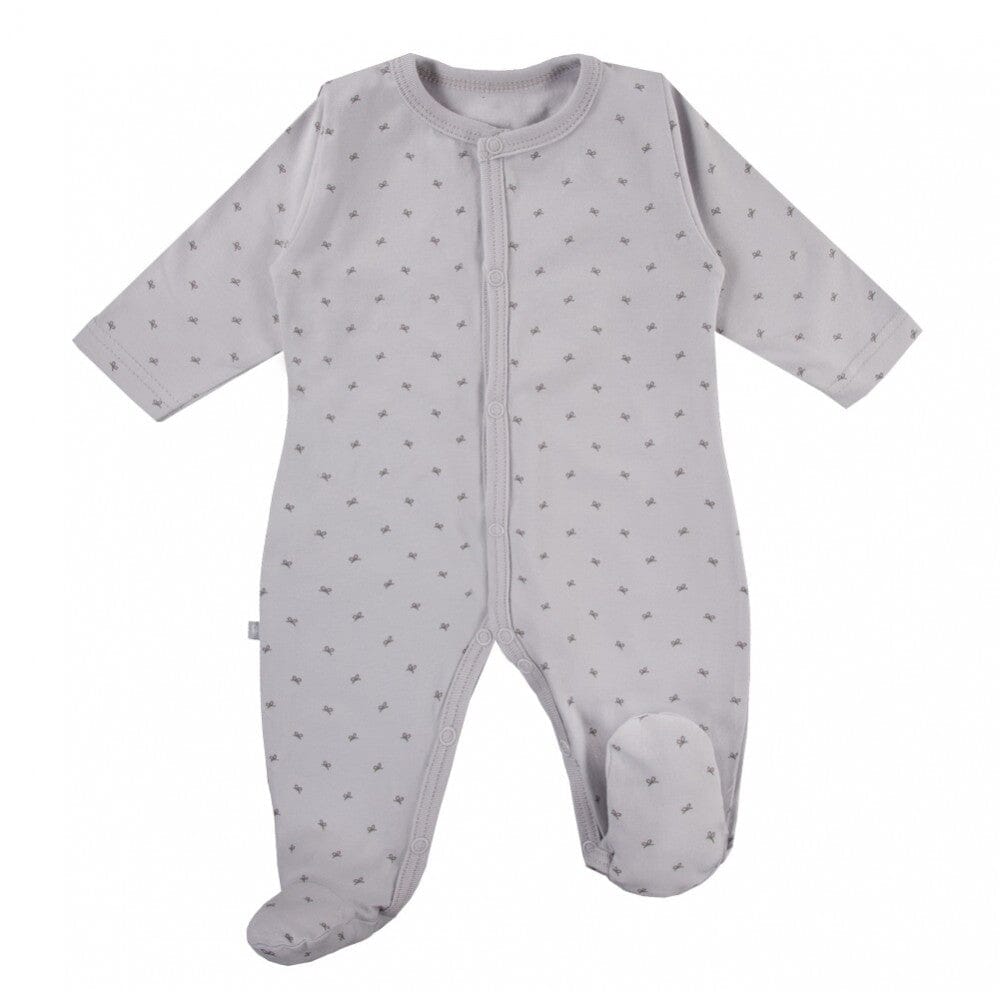 3 Pack Footed Sleepsuits, Bows, Grey Sleepsuit / Babygrow EEVI
