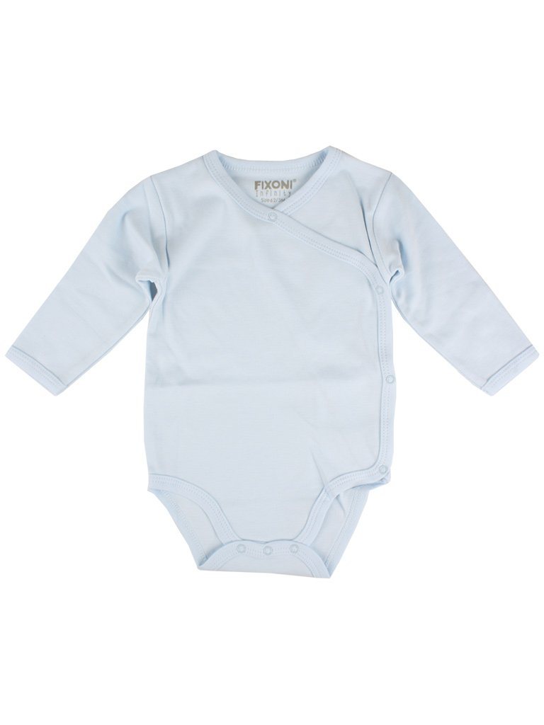 Organic Cotton Sky Blue Long Sleeve Vest Bodysuit / Vest Fixoni