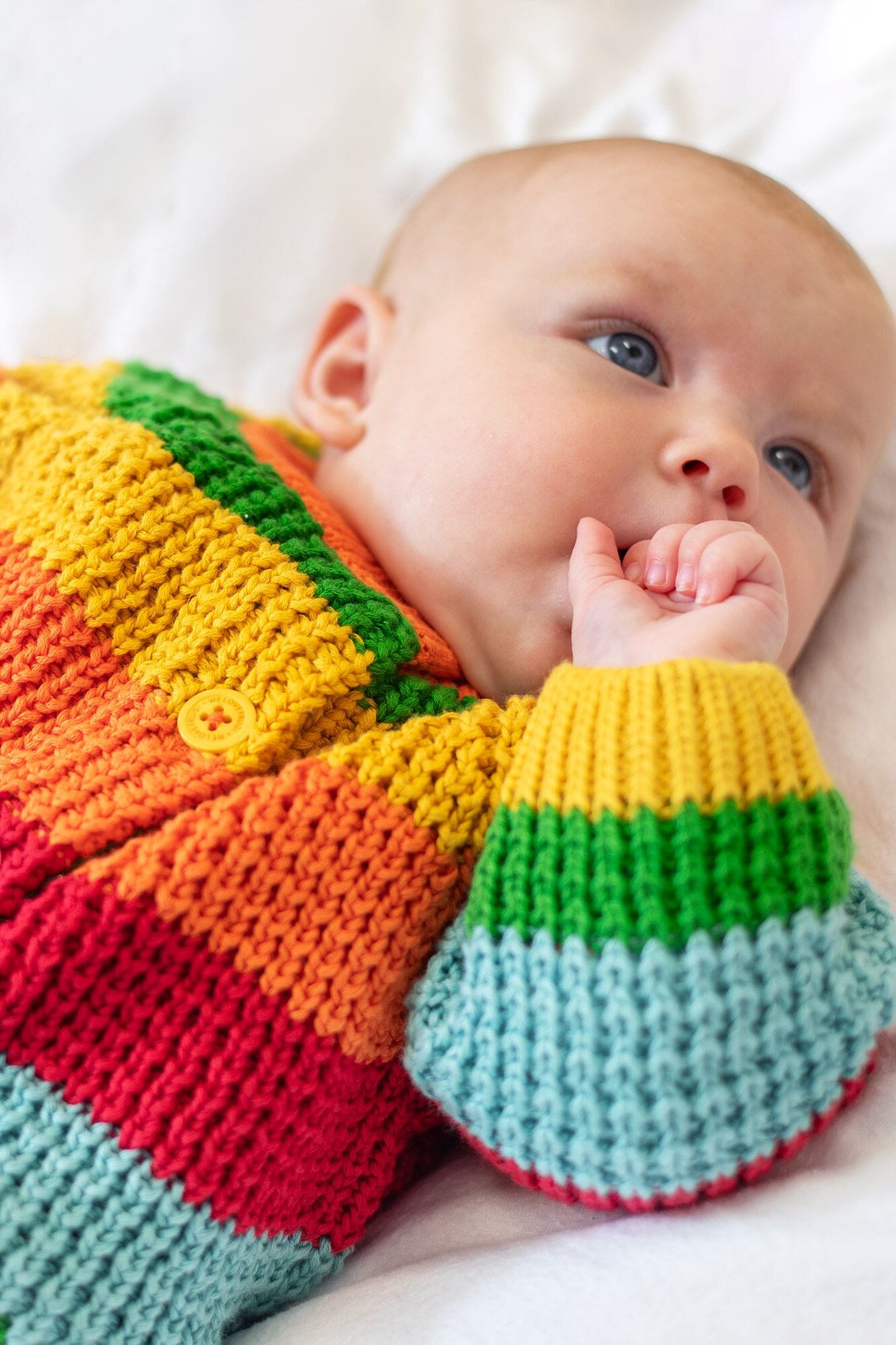 Frugi Organic Cotton Rainbow Cuddly Cardigan Cardigan / Jacket Frugi