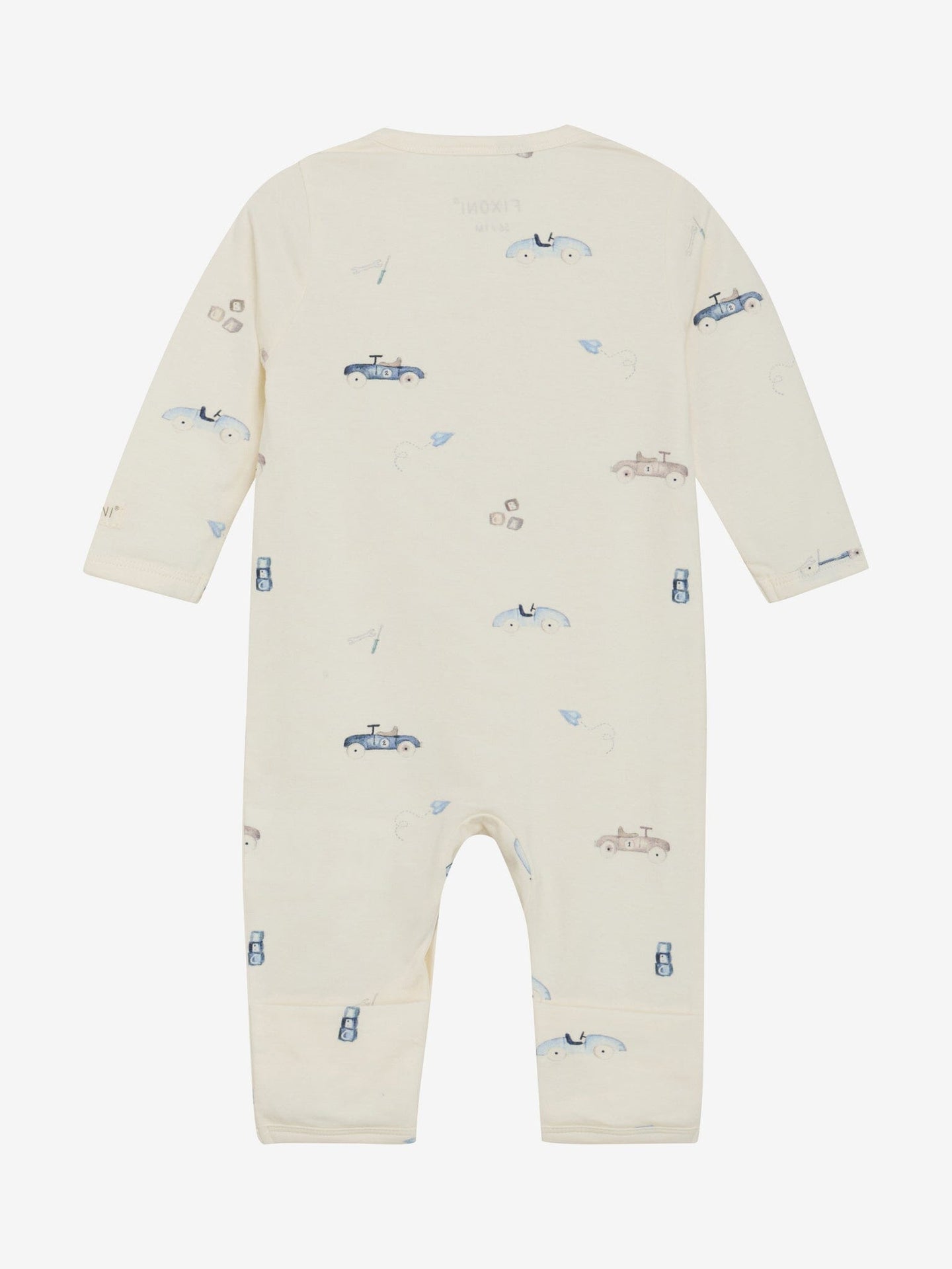 Organic Cotton Rain Washed Cars Onesie Sleepsuit / Babygrow Fixoni