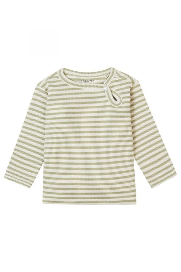 Premium Organic Ribbed Top - Moss Stripe (4-7lbs) Top / T-shirt Noppies