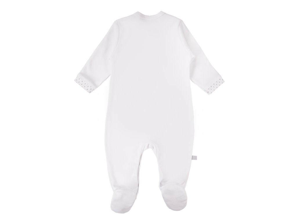 Tiny Baby Footed Babygrow, Embroidered Chick - White Sleepsuit / Babygrow EEVI