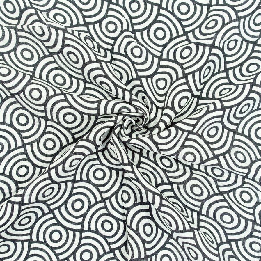 MuslinZ Bamboo/Organic Cotton Swaddle Blanket Black Swirl - 120x120cm Muslin Muslinz