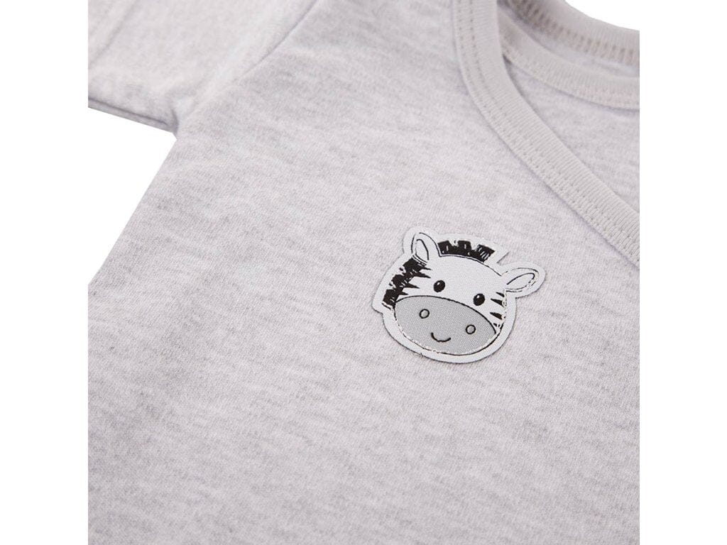 Early Baby Long Sleeved Bodysuit, Cute Zebra Design - Grey Bodysuit / Vest EEVI