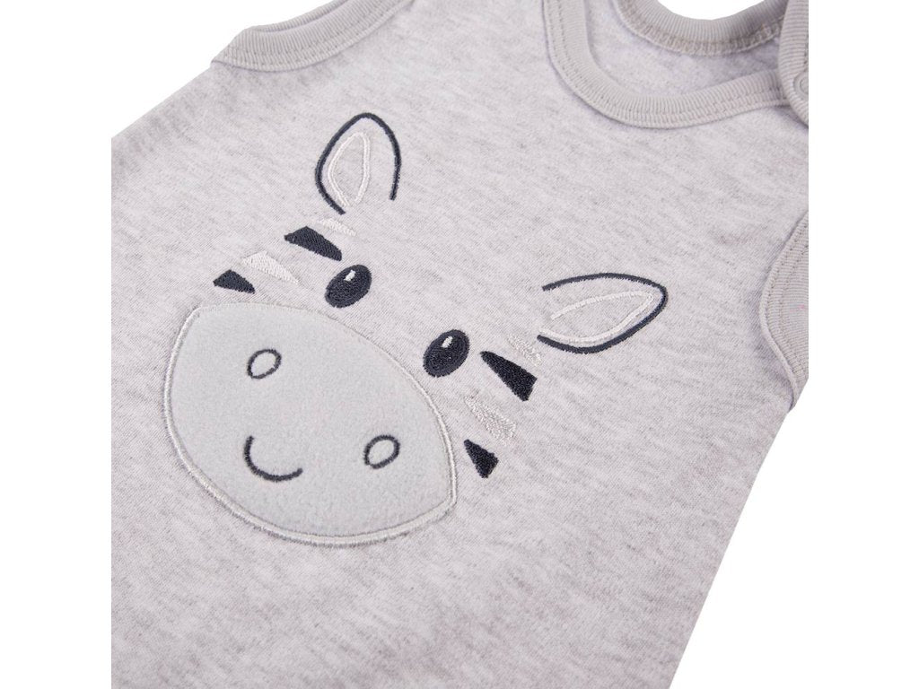 Zebra Footed Dungarees and Top Set - Grey Dungaree EEVI