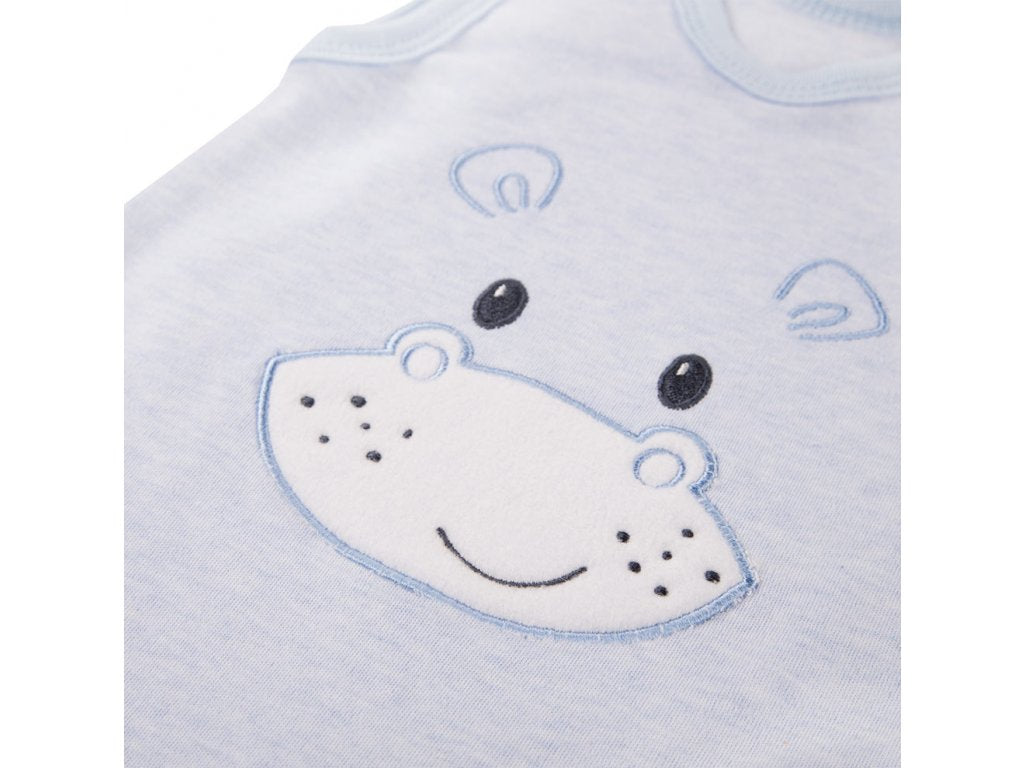 Early Baby Top & Hippo Footed Dungarees Set - Blue Dungaree EEVI