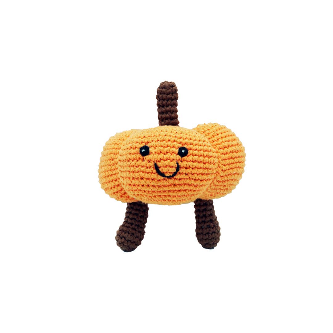 Pumpkin Baby Rattle- Fair Trade Crochet Organic.