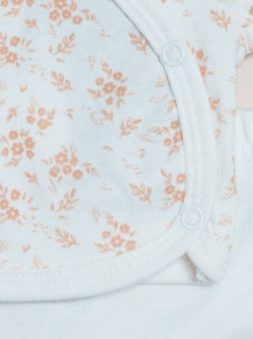 2 piece wrap top & trouser set, Apricot Floral , Organic Cotton Top & Trousers Tiny & Small