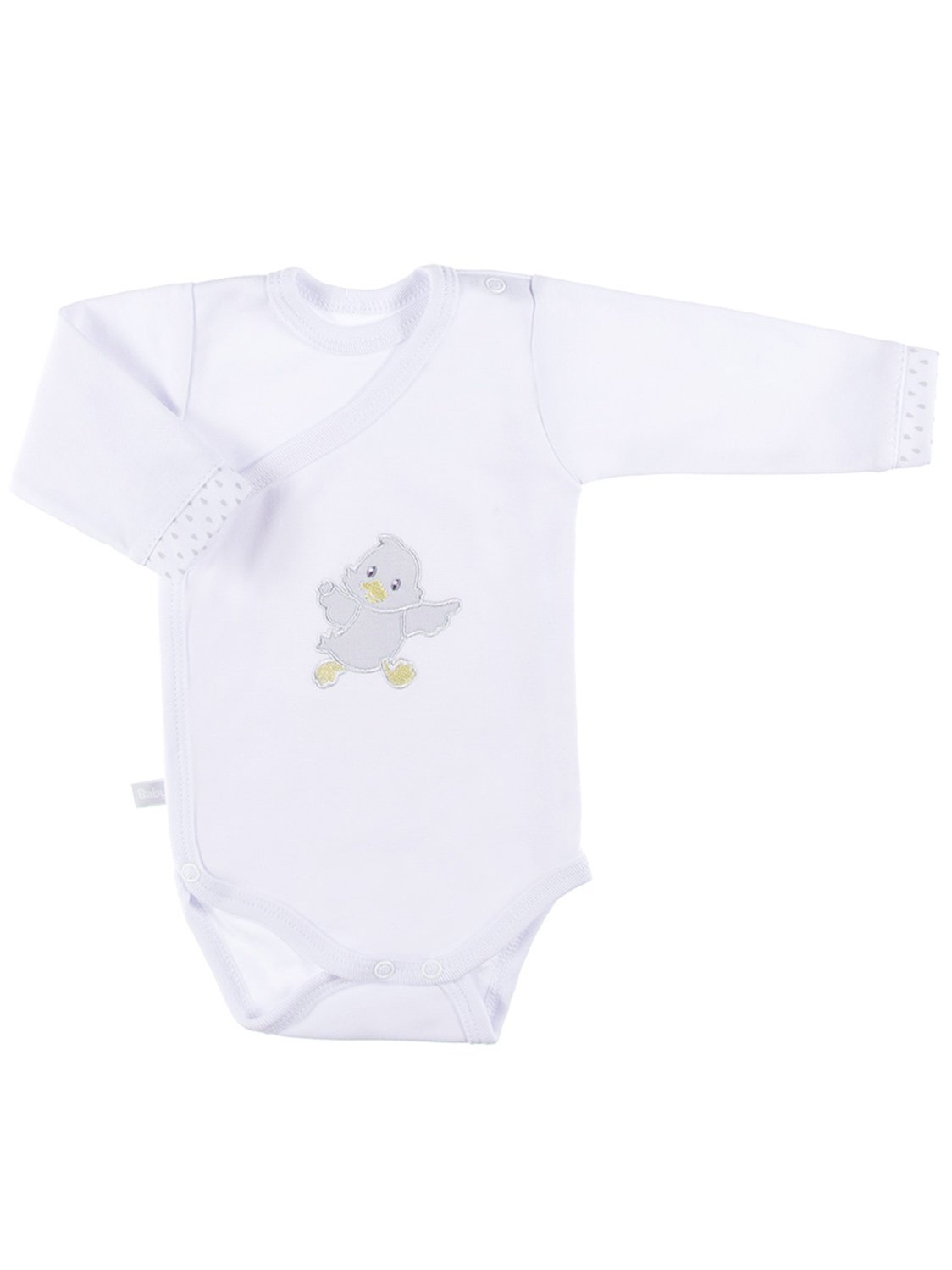 Early Baby Bodysuit, Embroidered Little Chick Design - White Bodysuit / Vest EEVI