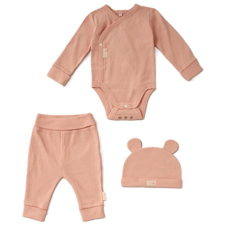 3 PIece Organic Baby Gift Set - Rose Pink Set Rock a Bye Baby
