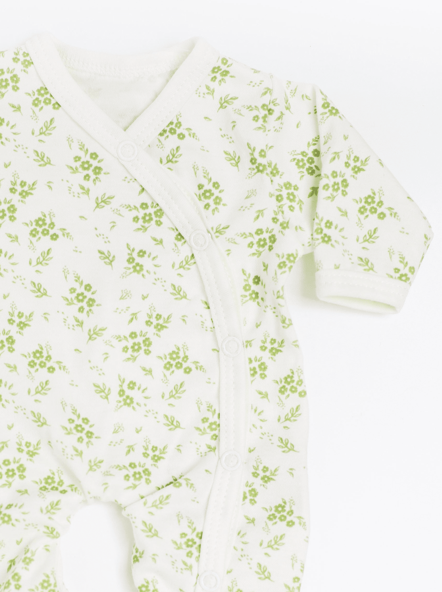 Preemie Girl Sleepsuit, Apple Floral, Premium 100% Organic Cotton Sleepsuit / Babygrow Tiny & Small