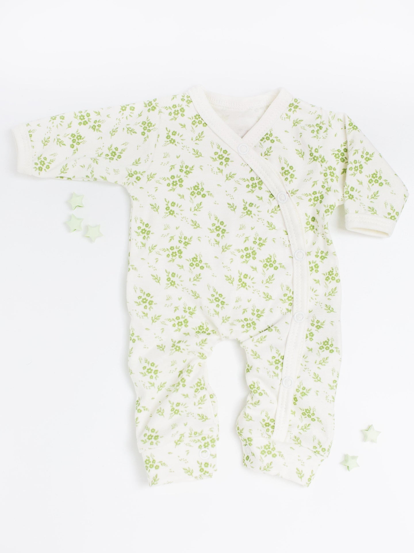 Apple Floral Gift Box - Sleepsuit, Knotted Hat, Muslin & Card Gift Set Tiny & Small
