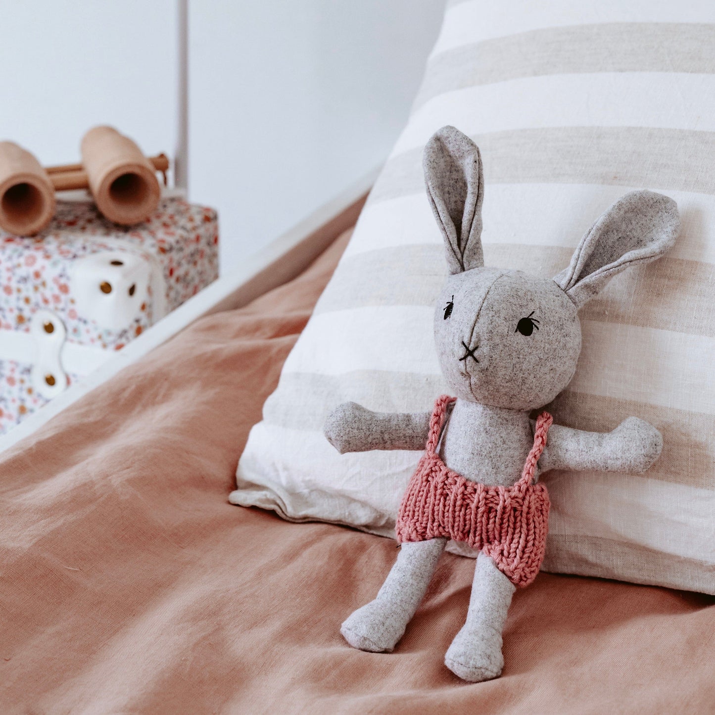 Agatha Rabbit, Designer Soft Toy Toy And the little dog laughed