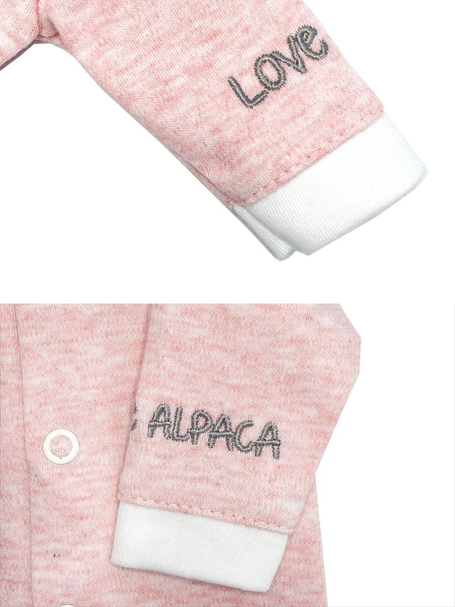 Early Baby Long Sleeved Top, "Love Alpaca" Embroidery - Pink Top / T-shirt EEVI