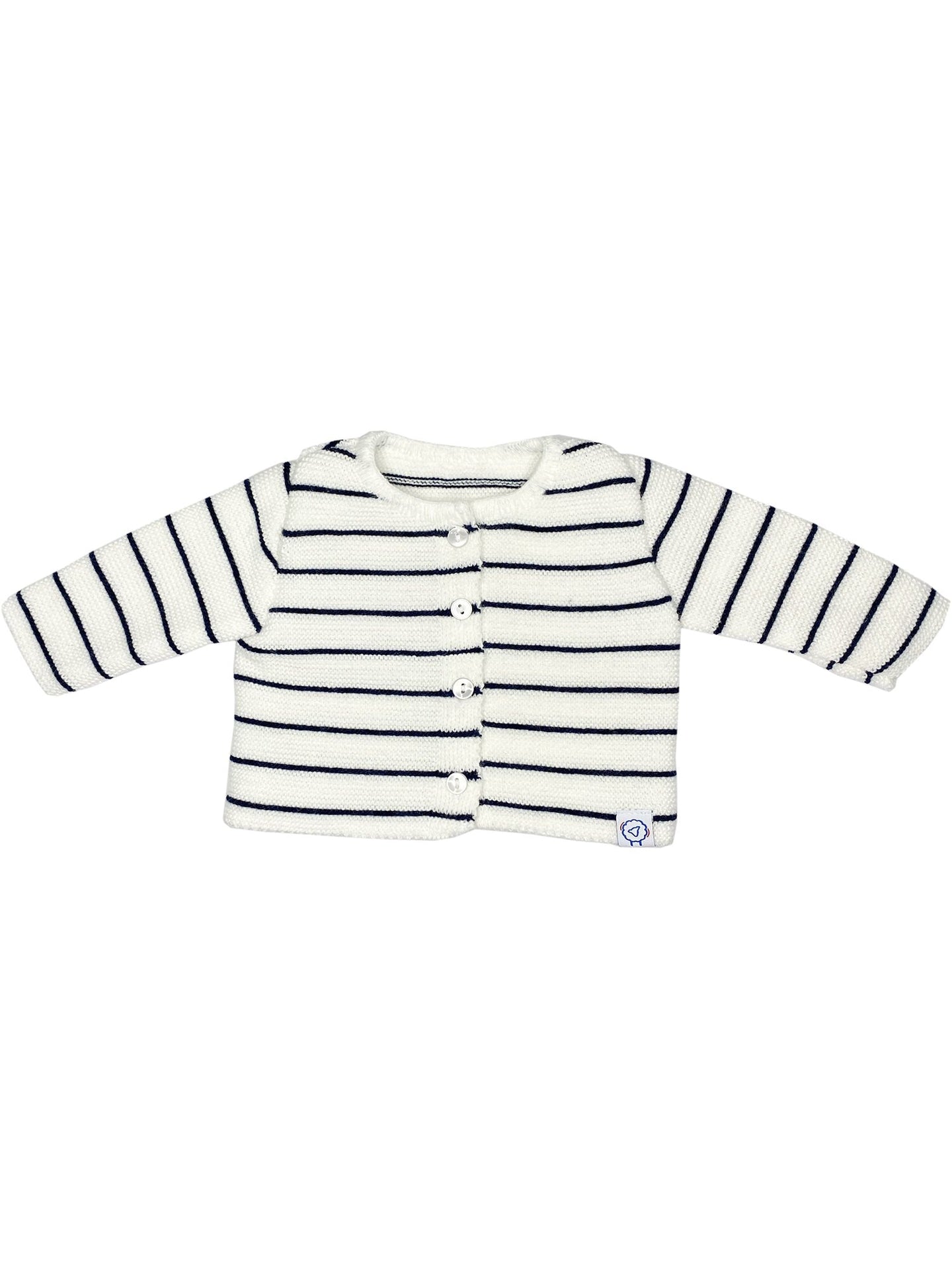 Knitted Cardigan, Breton Stripe White Cardigan / Jacket La Manufacture de Layette