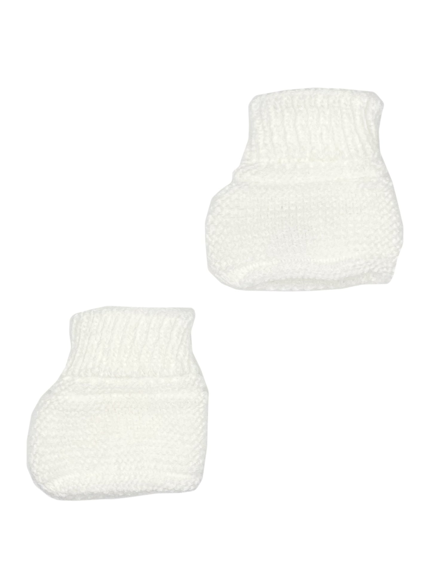 White Knitted Booties Booties La Manufacture de Layette
