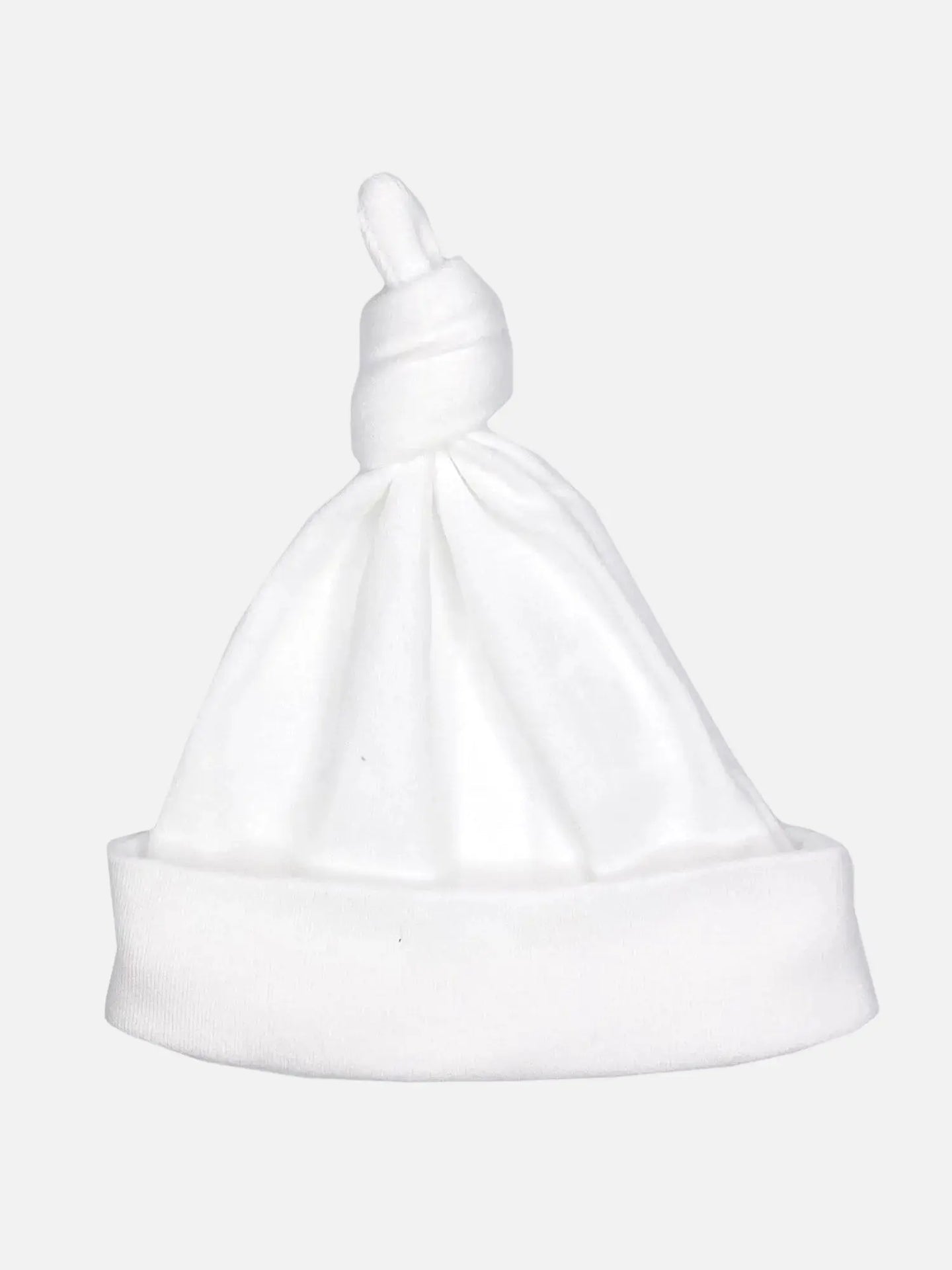 White knotted hat for premature baby by Little Mouse
