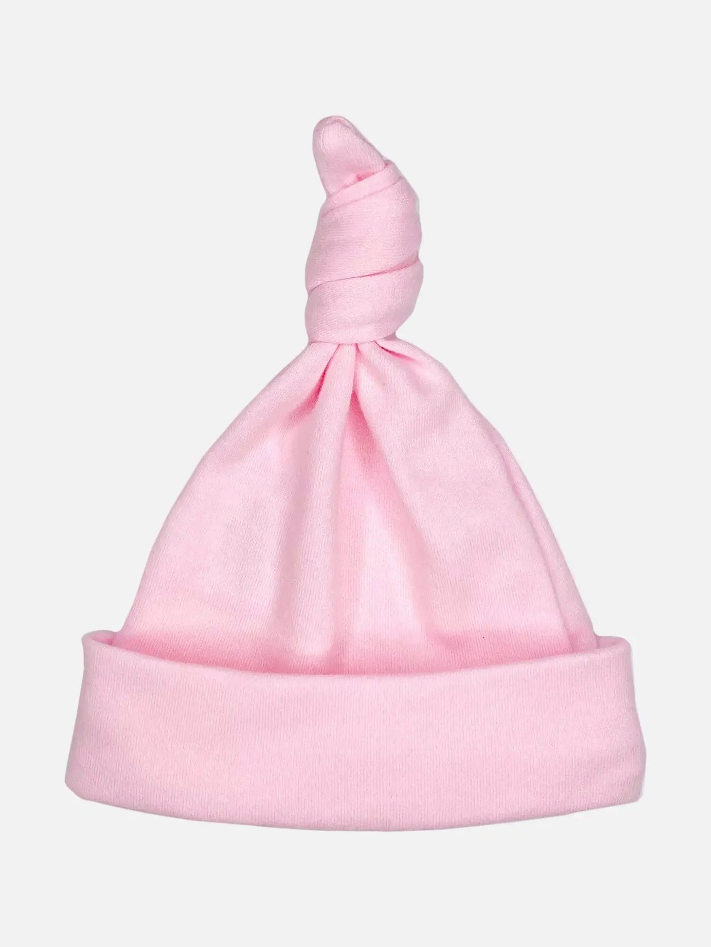 Pink knotted hat for premature baby by Little Mouse