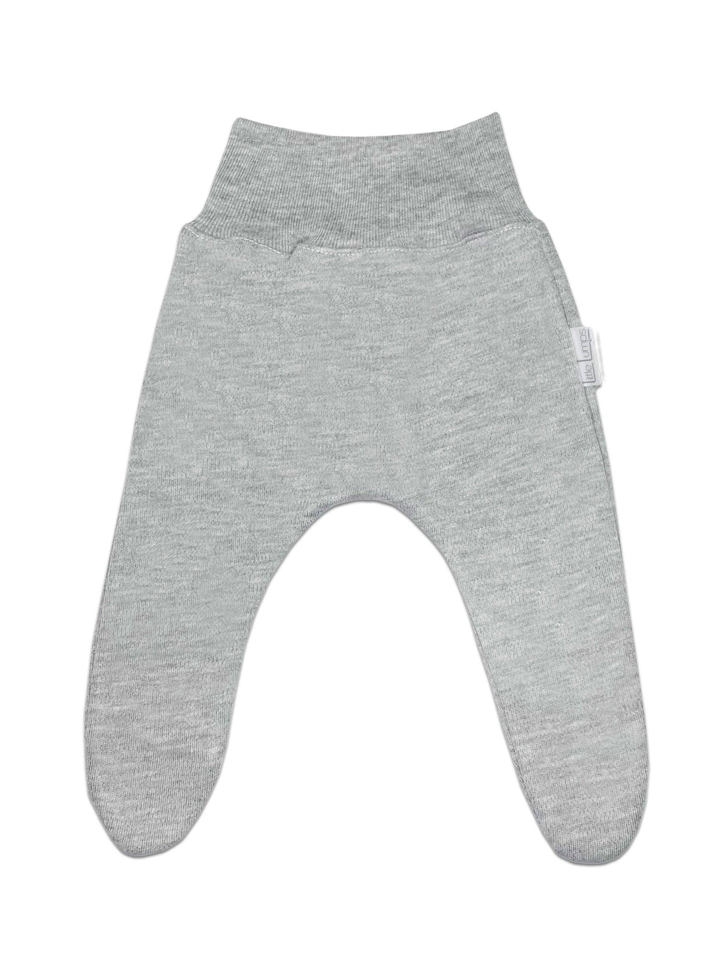 100% Cotton Footed Leggings - Grey Trousers / Leggings Little Lumps