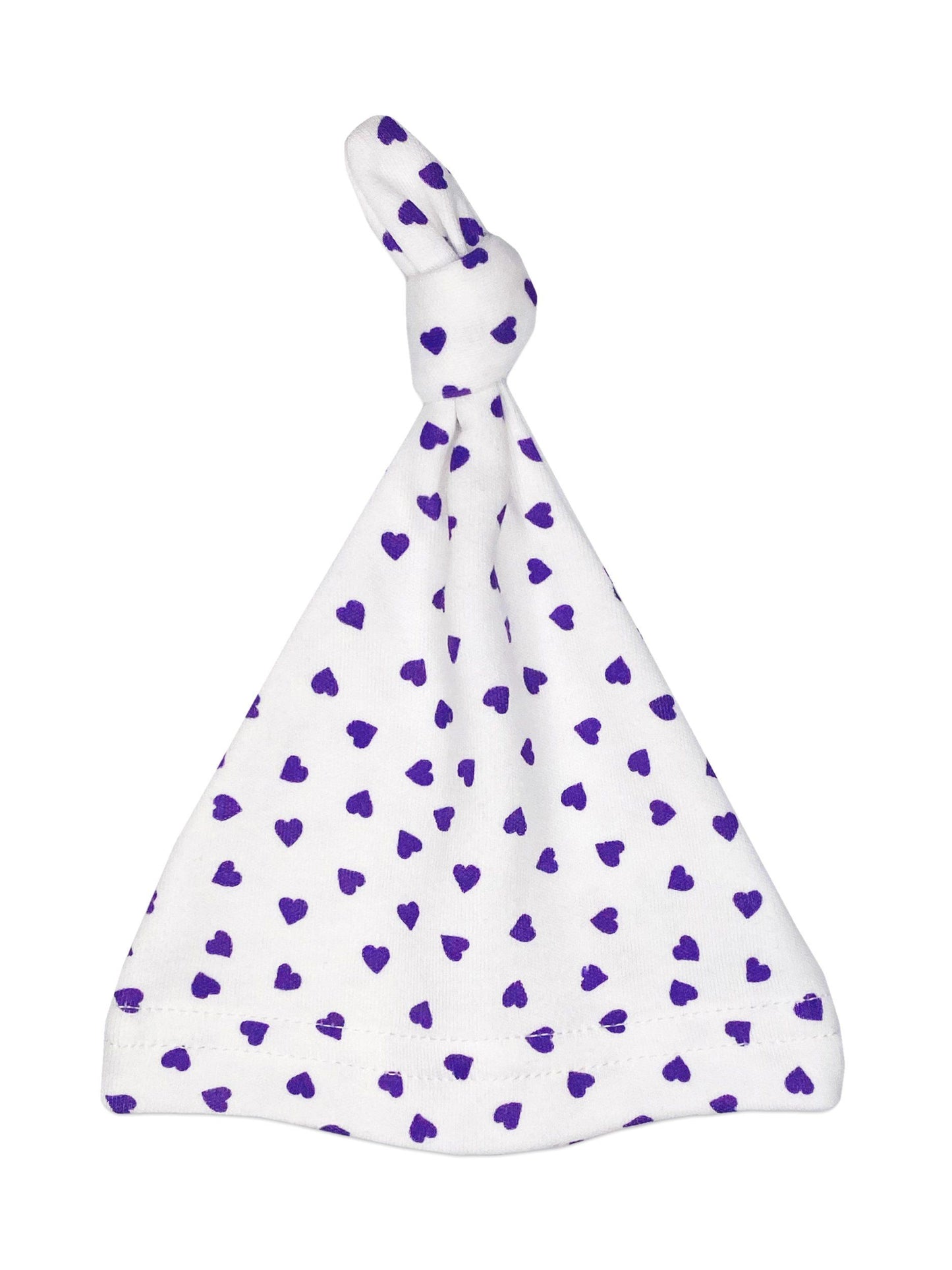 Purple Hearts Knotted Premature Baby Hat Hat Little Mouse Baby Clothing & Gifts