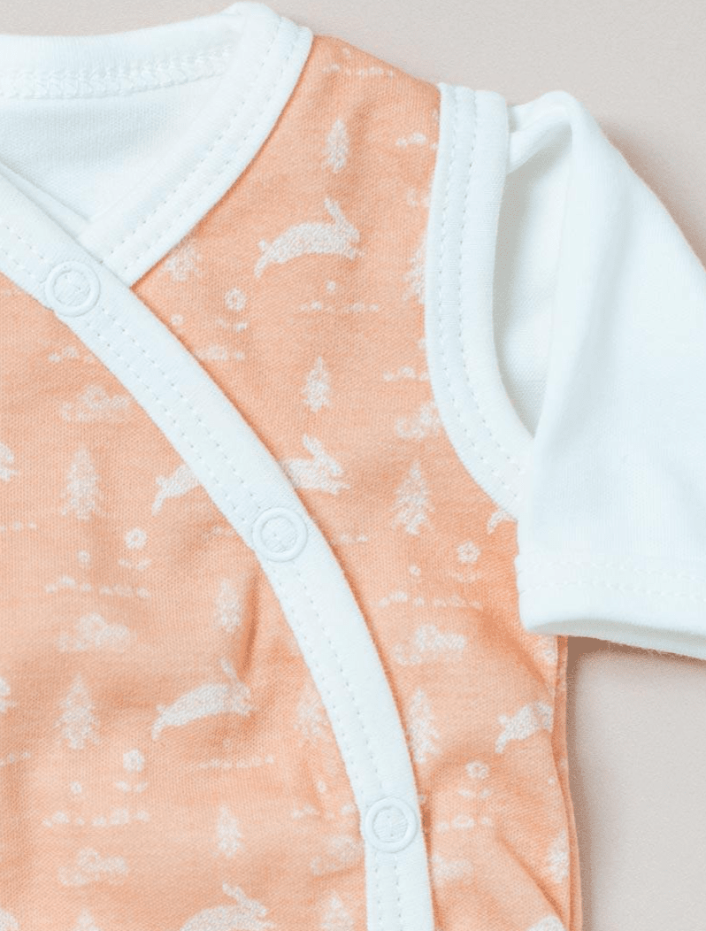 Dungaree & Top Set, Leaping Bunnies, Premium 100% Organic Cotton Dungaree Tiny & Small