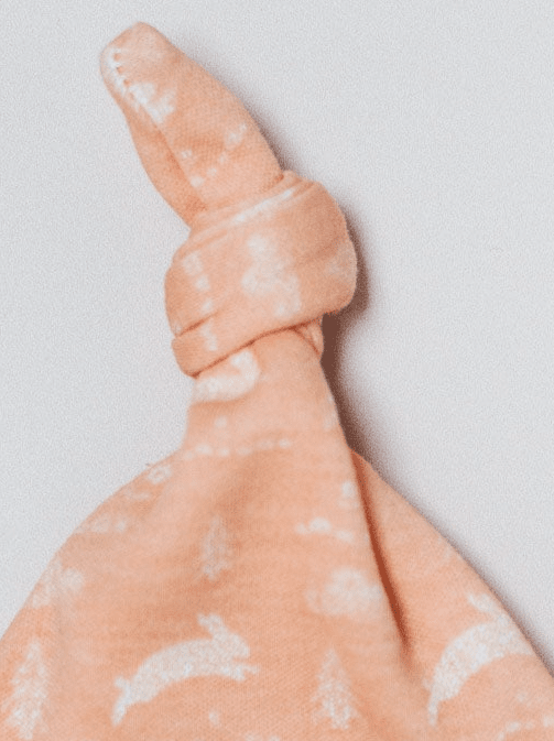Knotted Hat, Leaping Bunnies, Premium 100% Organic Cotton Hat Tiny & Small