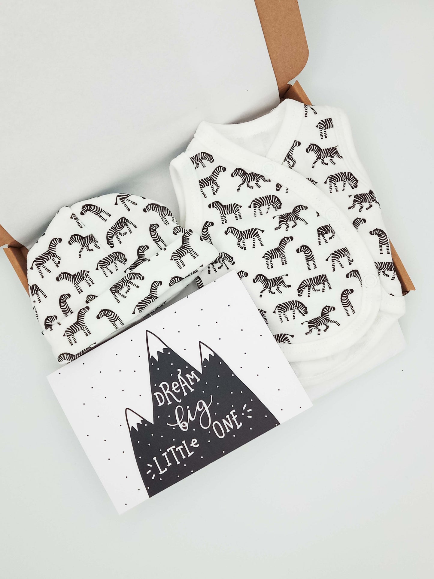 Little Zebras Gift Set - Incubator Vest, Hat & Card Gift Set Little Mouse Baby Clothing & Gifts