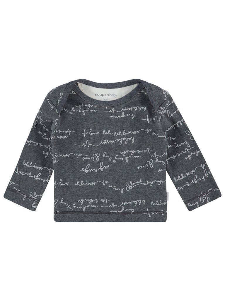 Grey Love Messages Top - Organic Cotton Top / T-shirt Noppies
