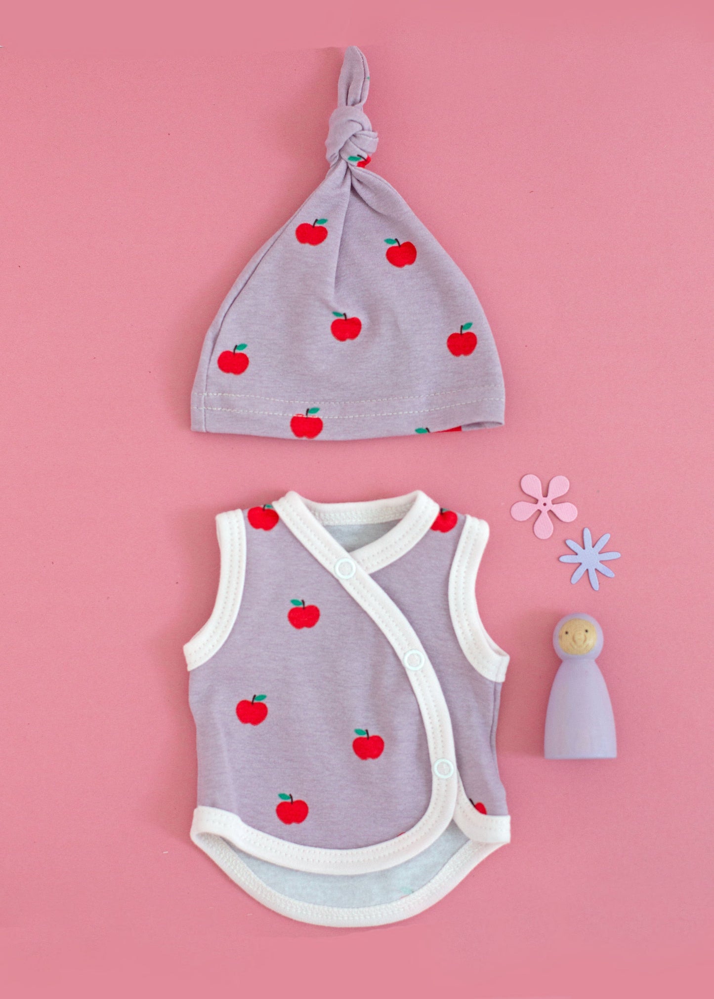 Incubator Vest & Knotted Hat Set, Orchard Incubator Vest & Hat Set Tiny & Small