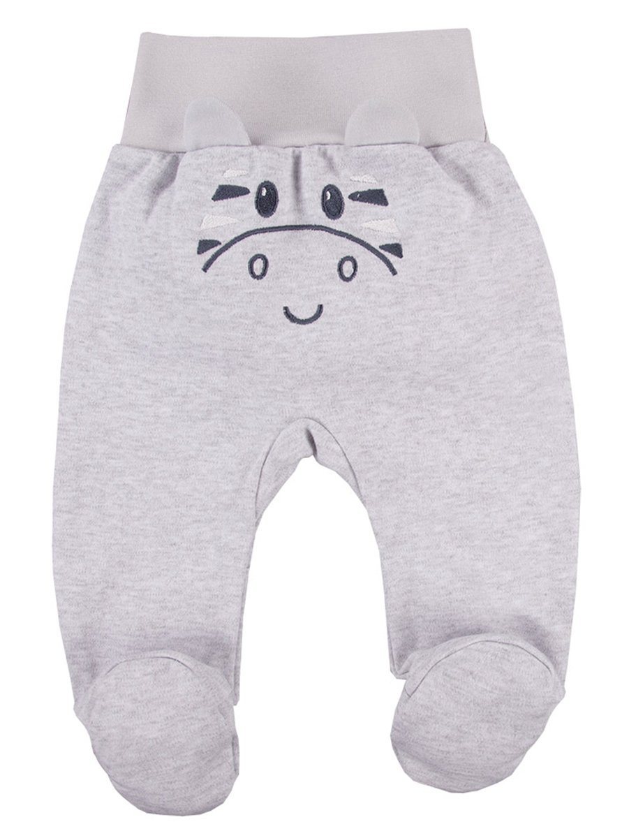 Footed Trousers, Grey With Zebra Face On Rear Trousers / Leggings EEVI