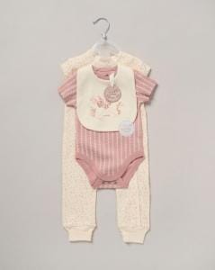 Flowers 3 Piece Layette Set Set Rock a Bye Baby