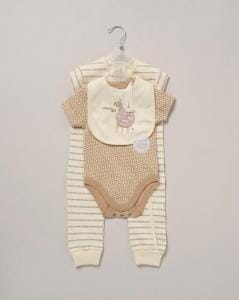 Giraffe 3 Piece Layette Set Set Rock a Bye Baby