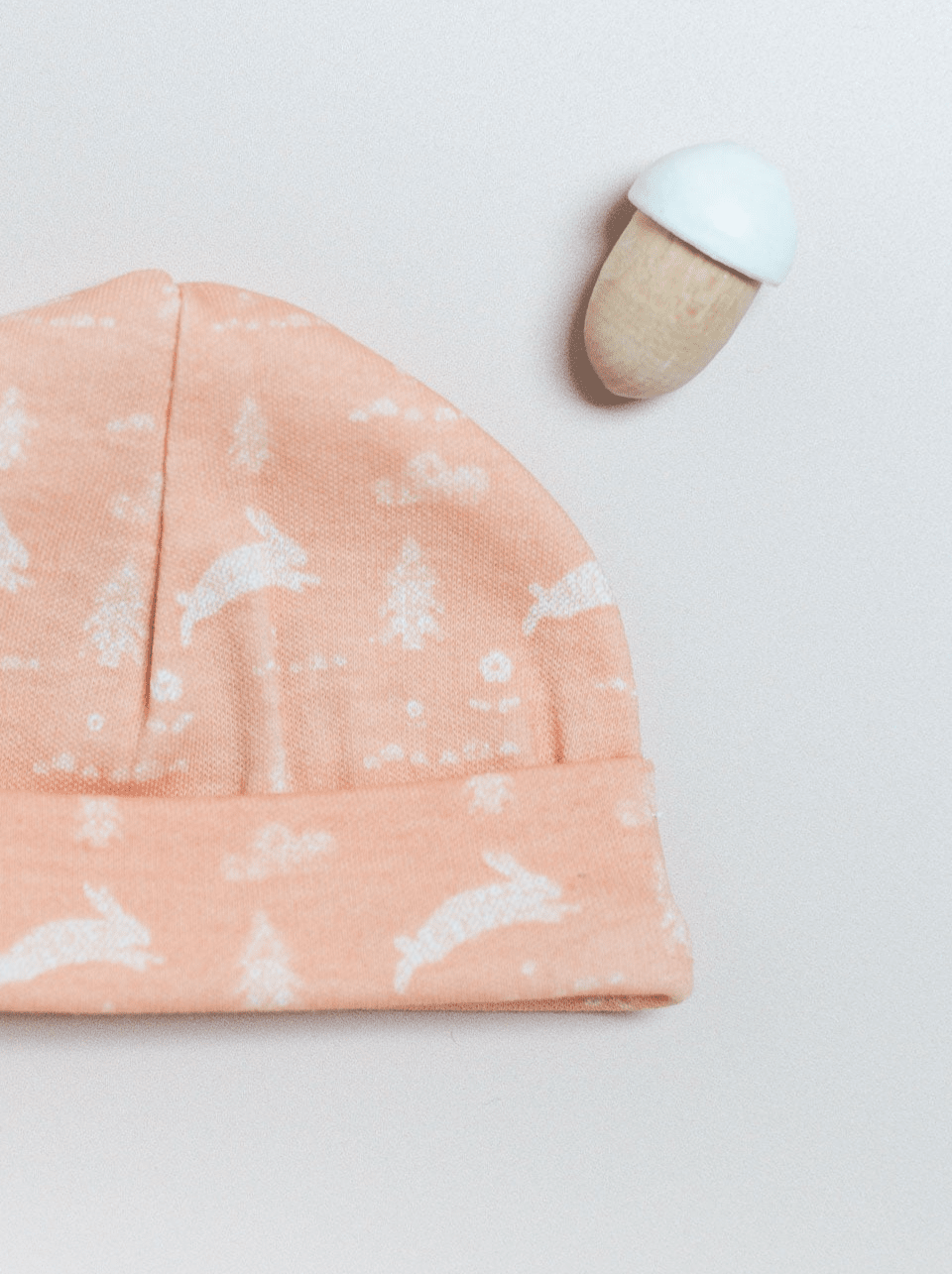 Preemie Round Hat, Leaping Bunnies, Premium 100% Organic Cotton Hat Tiny & Small