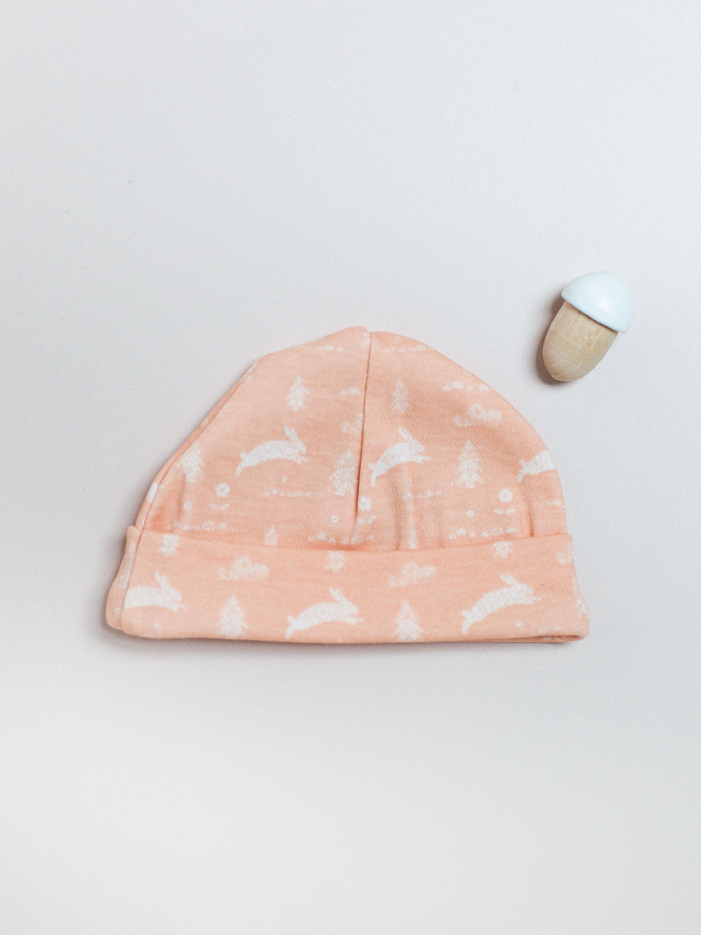 Preemie Round Hat, Leaping Bunnies, Premium 100% Organic Cotton Hat Tiny & Small