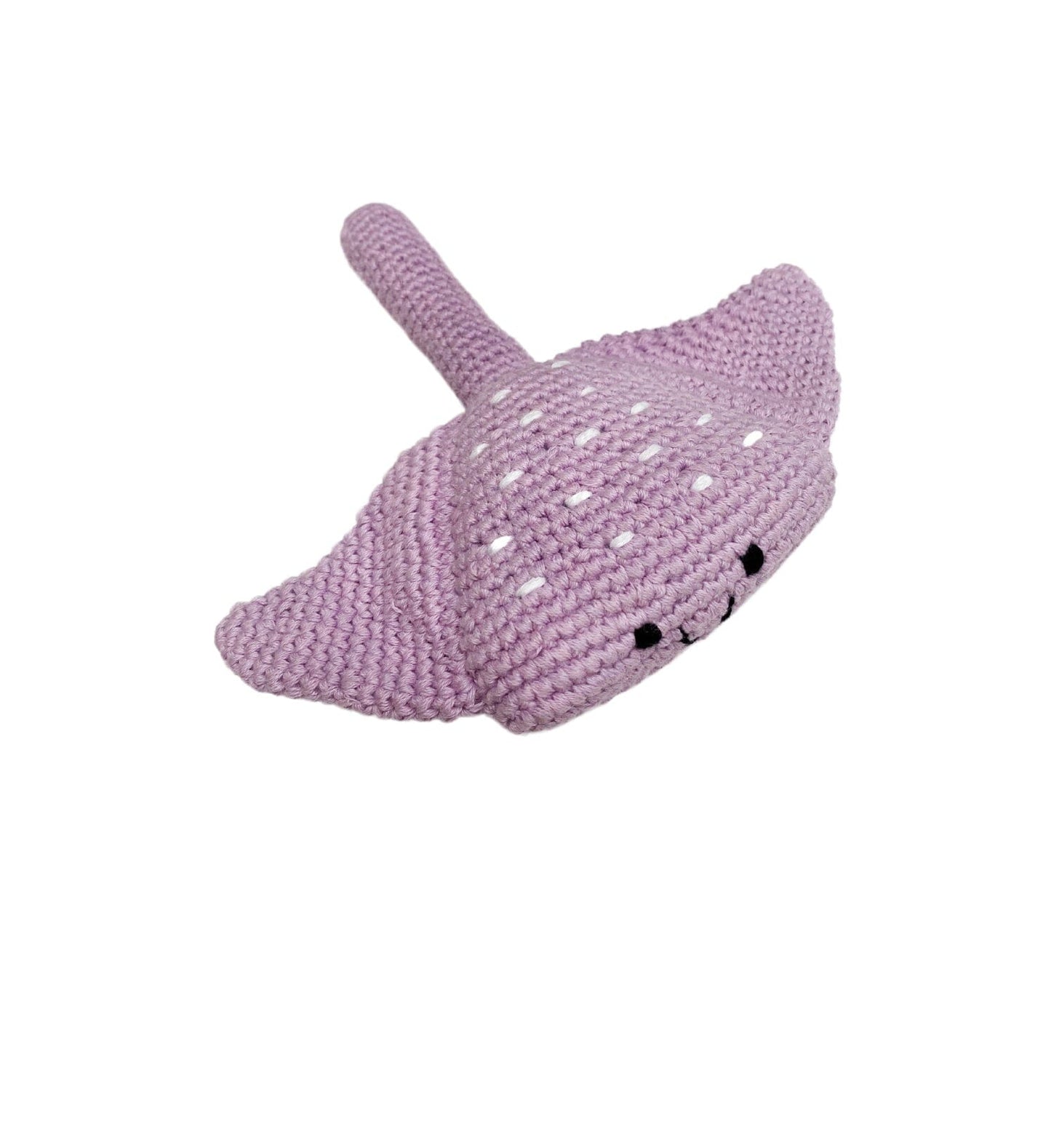 Crochet Fair Trade Rattle Toy - Stingray - Lilac Rattle Pebble Toys