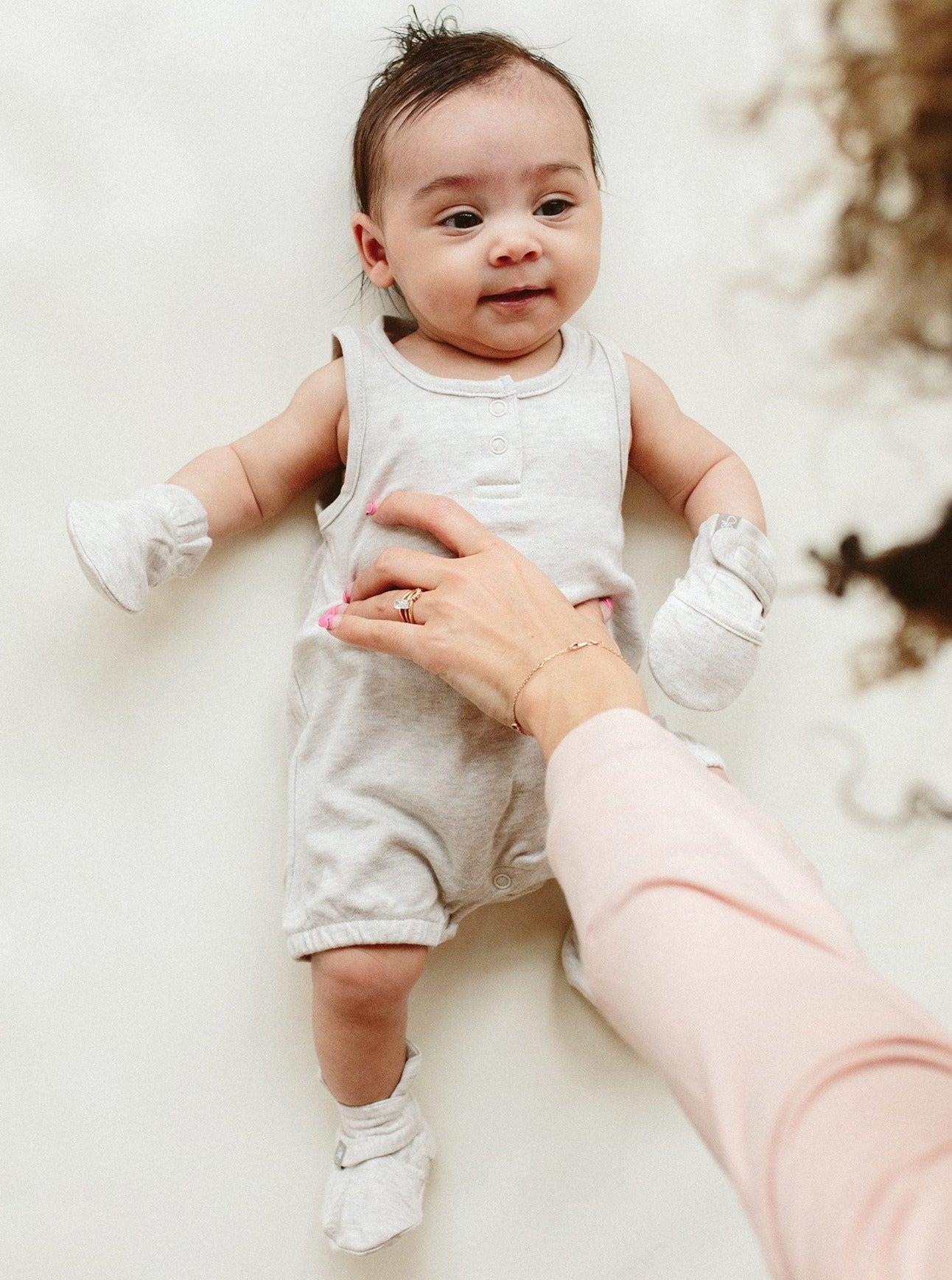Premature Baby Stay-on Baby Boots, Storm Grey Booties Goumikids