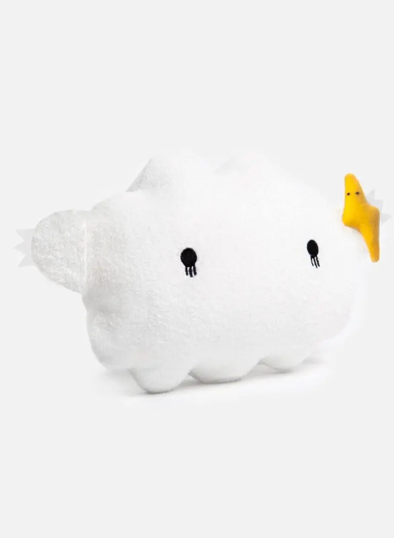 White Noodoll Ricestorm cloud plush toy, side profile