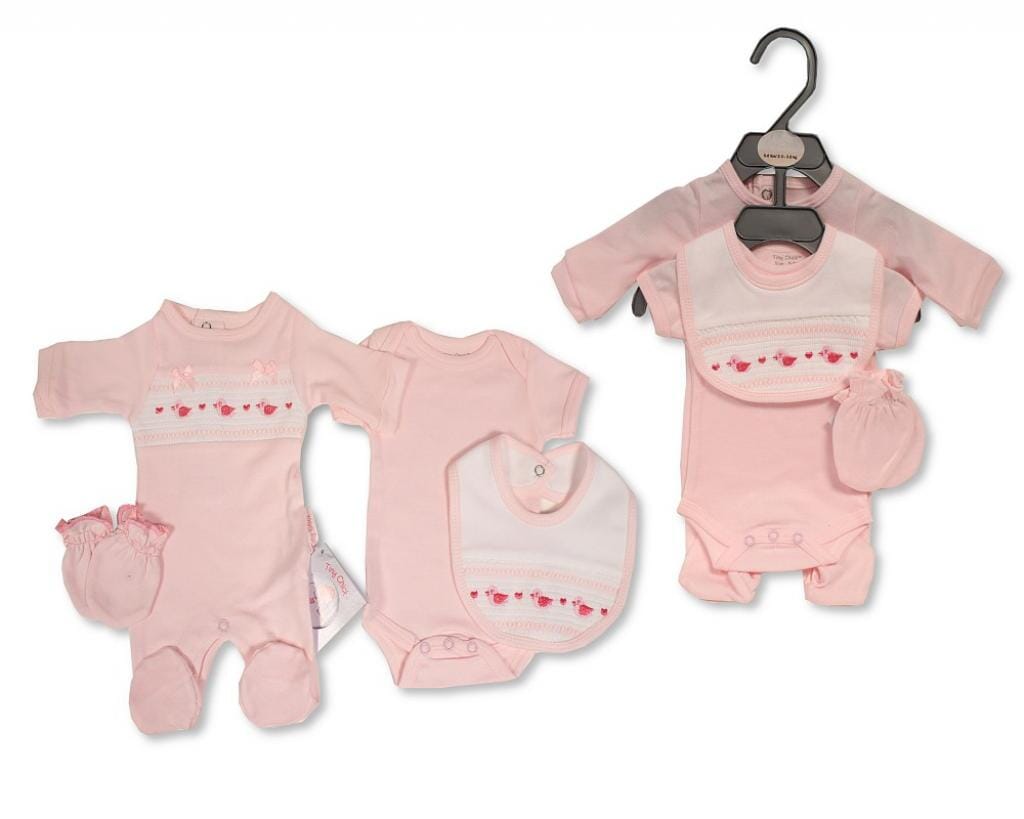 Smocked "Ducks" 4 Piece Set Set Tiny Chick
