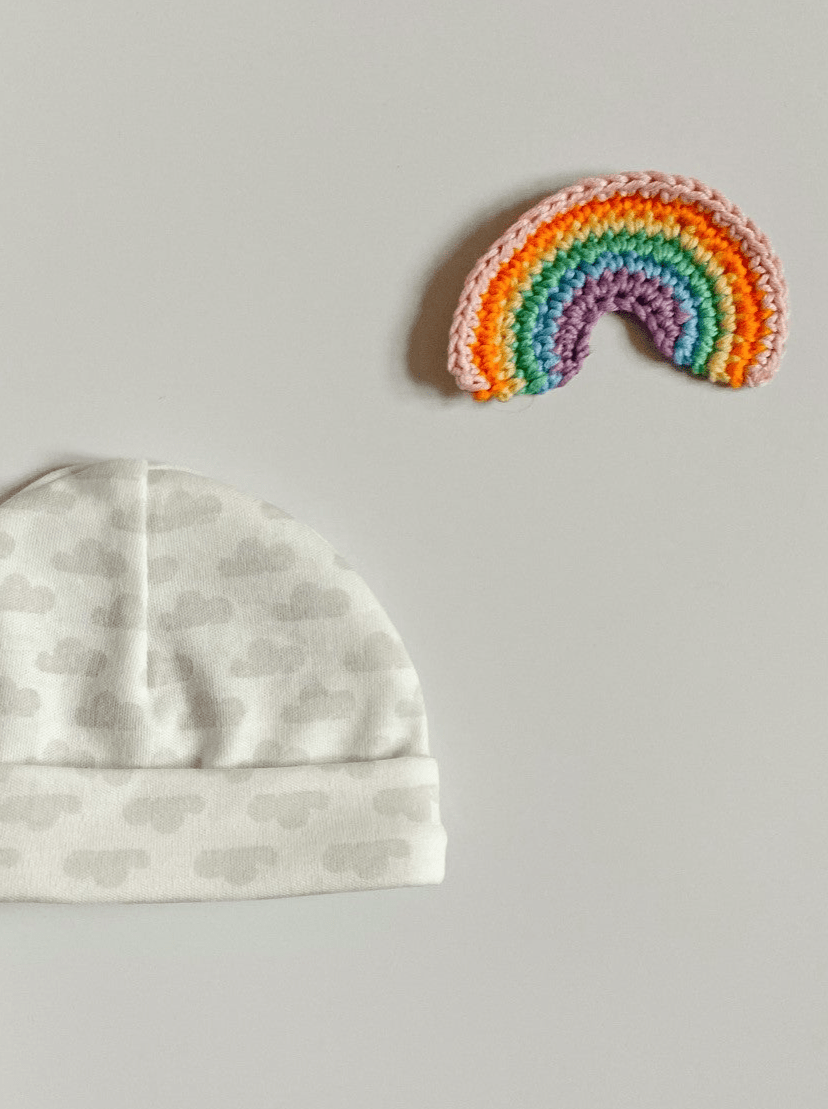 Tiny baby Round Hat, Silver Cloud, Premium 100% Organic Cotton Hat Tiny & Small